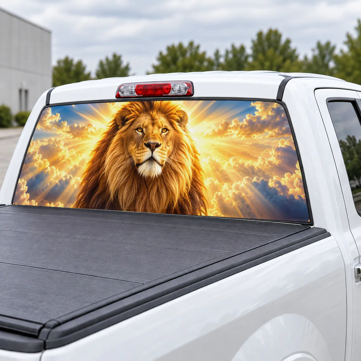 Lion of Judah perforated rear window decal for Trucks, view 3 of 4