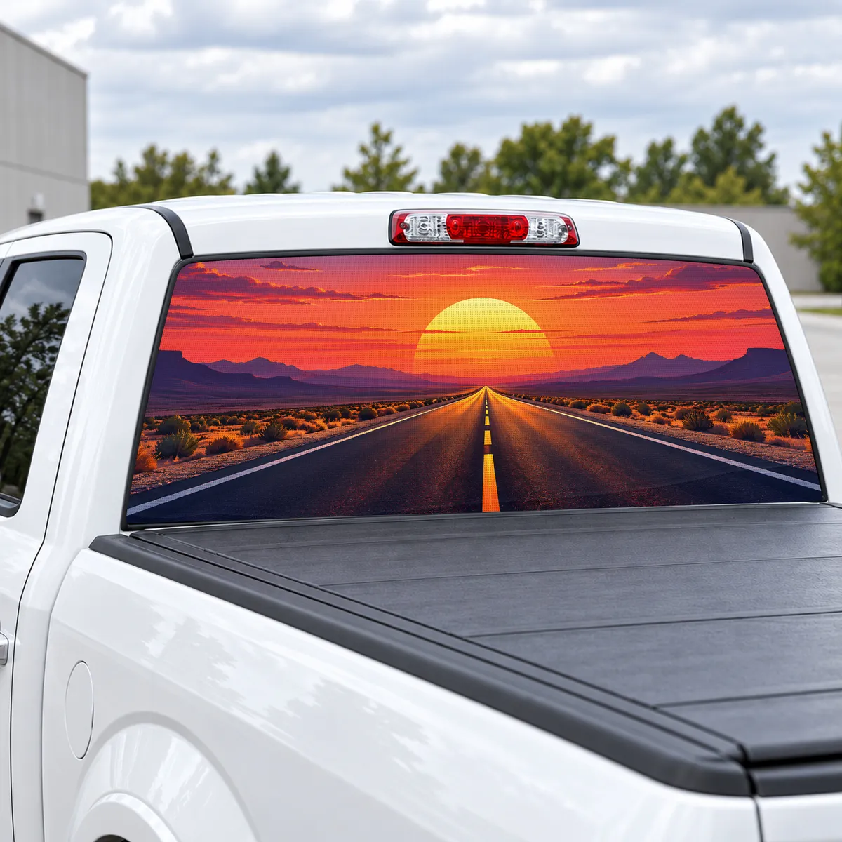 Open Highway perforated rear window decal for Trucks, view 2 of 4