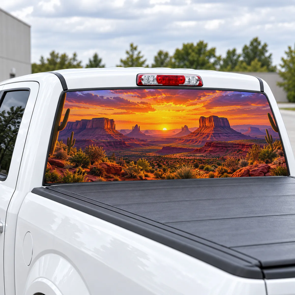 Desert Mesa perforated rear window decal for Trucks, view 2 of 4
