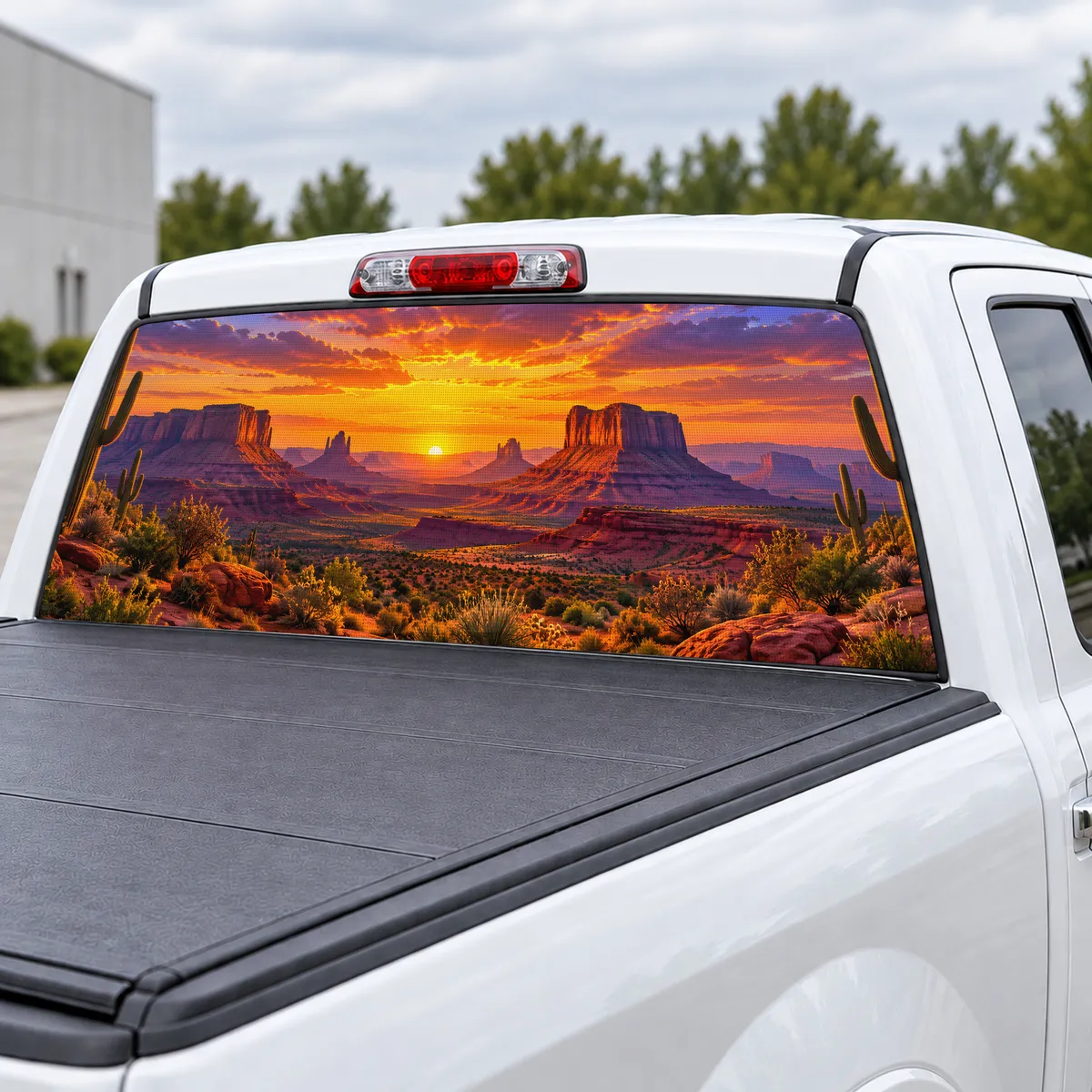 Desert Mesa perforated rear window decal for Trucks, view 3 of 4