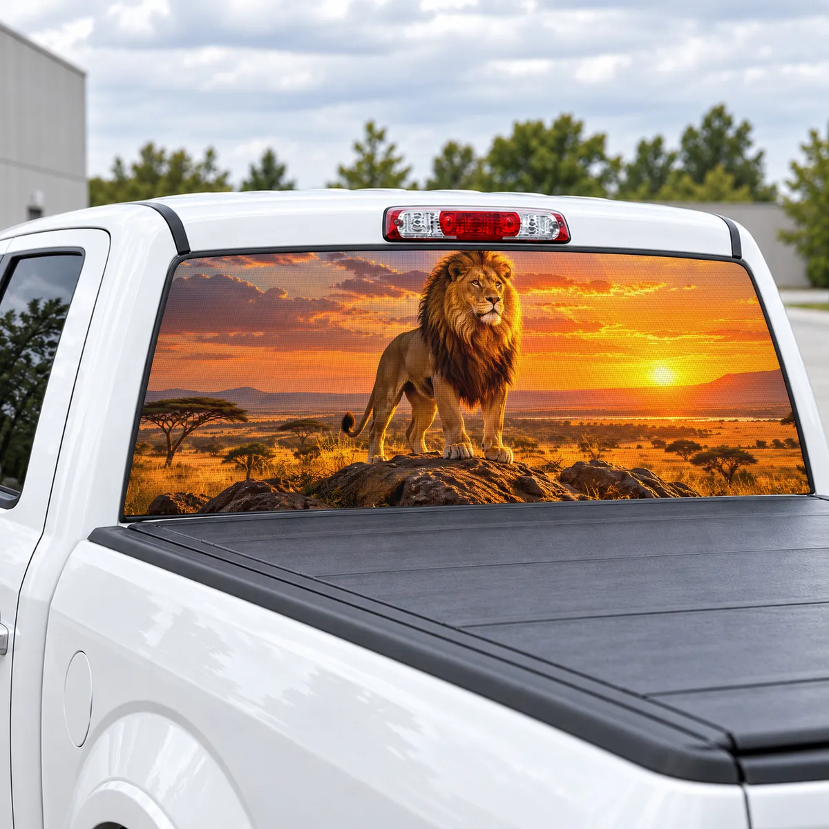 Ridge Lion perforated rear window decal for Trucks, view 2 of 4