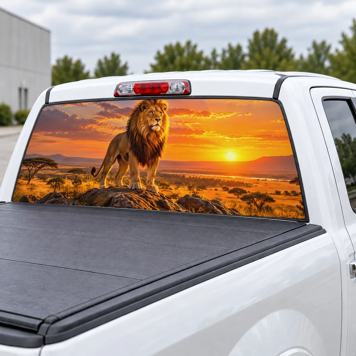 Ridge Lion perforated rear window decal for Trucks, view 3 of 4