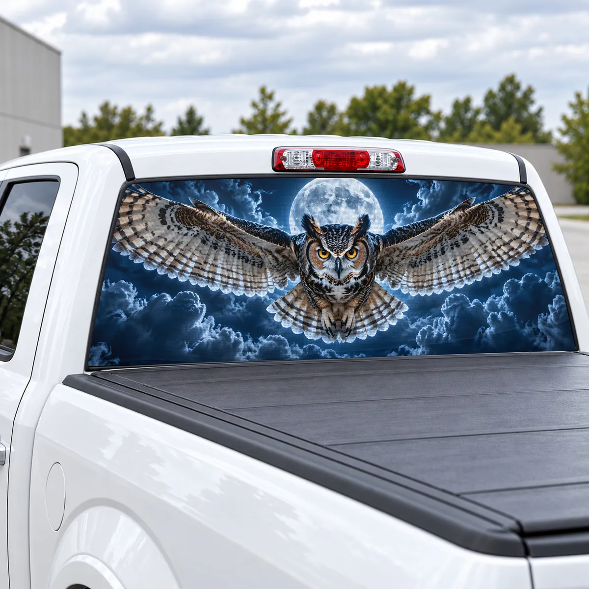 Night Owl perforated rear window decal for Trucks, view 2 of 4