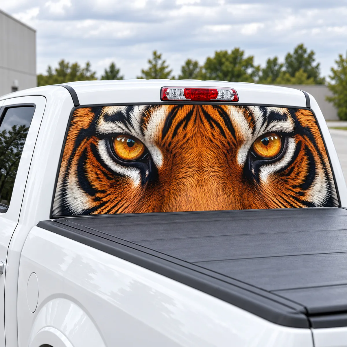 Tiger Eyes perforated rear window decal for Trucks, view 2 of 4