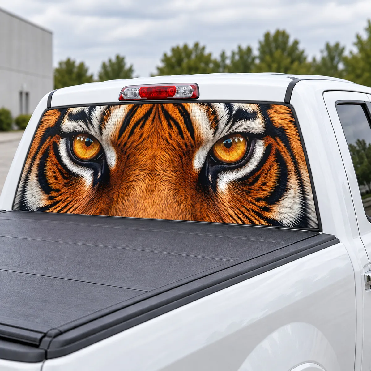 Tiger Eyes perforated rear window decal for Trucks, view 3 of 4