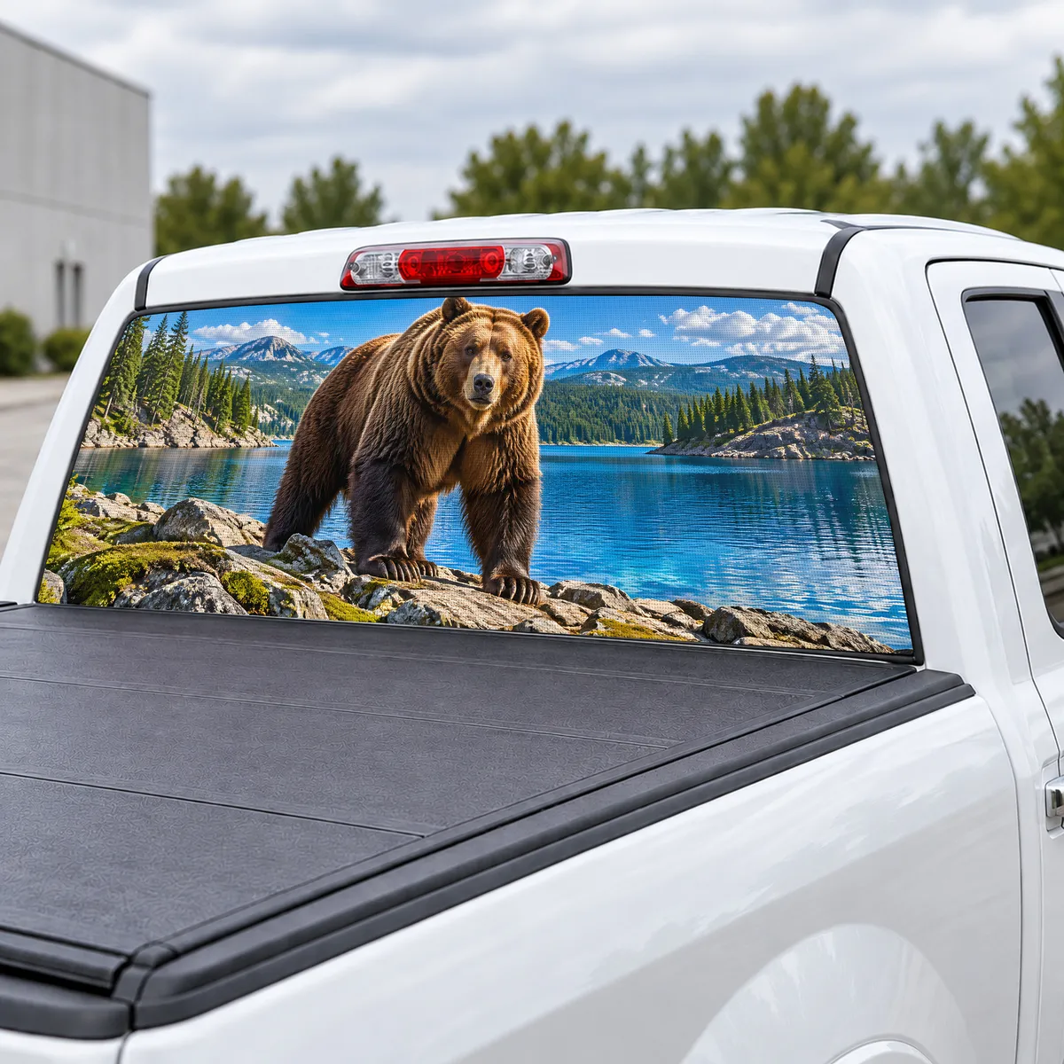 Lakeshore Bear perforated rear window decal for Trucks, view 3 of 4