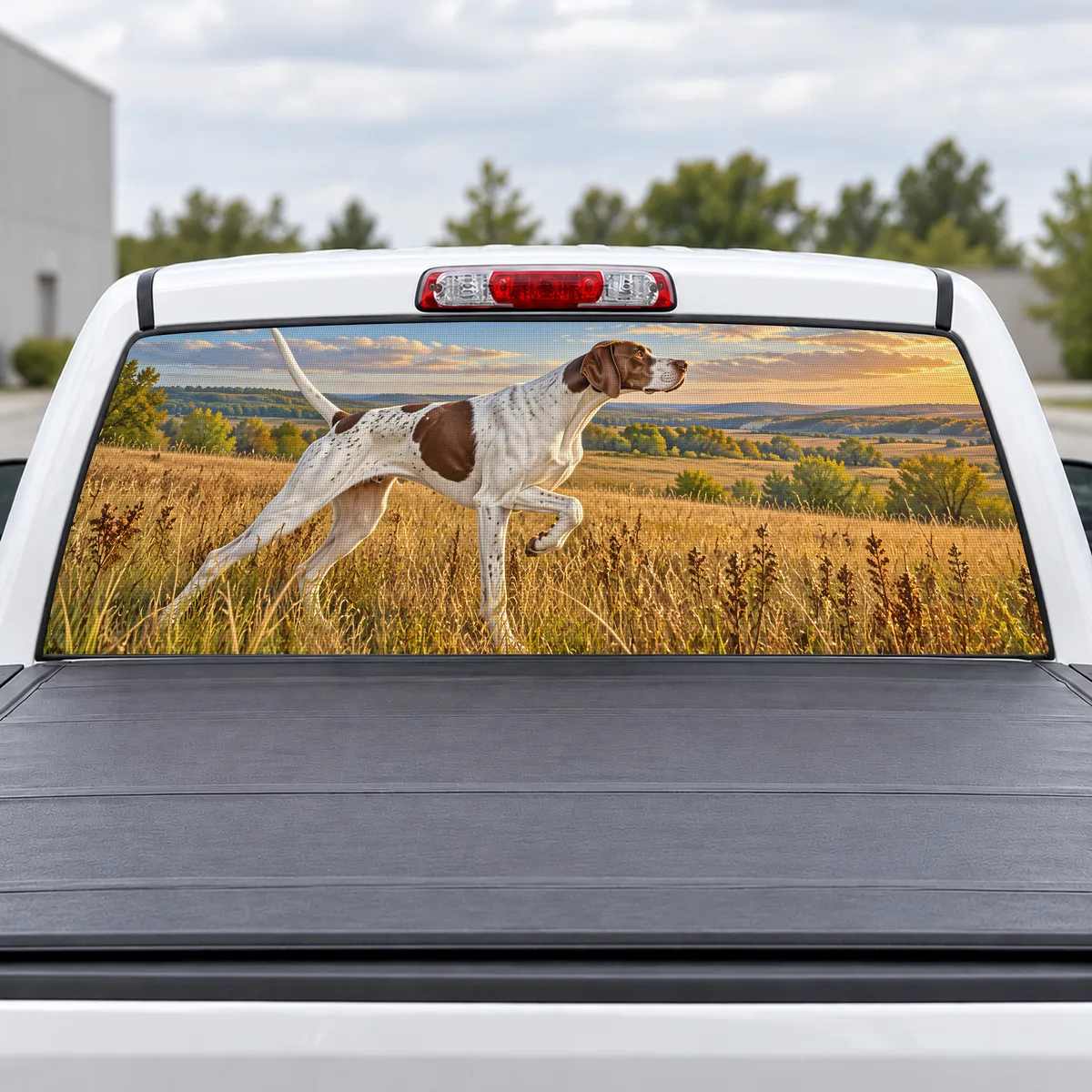 Bird Dog perforated rear window decal for Trucks