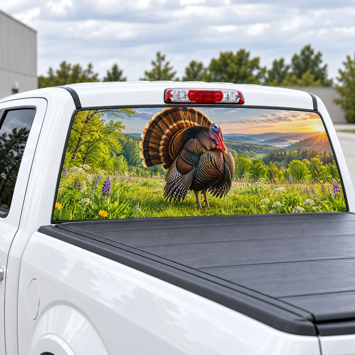 Strutting Gobbler perforated rear window decal for Trucks, view 2 of 4