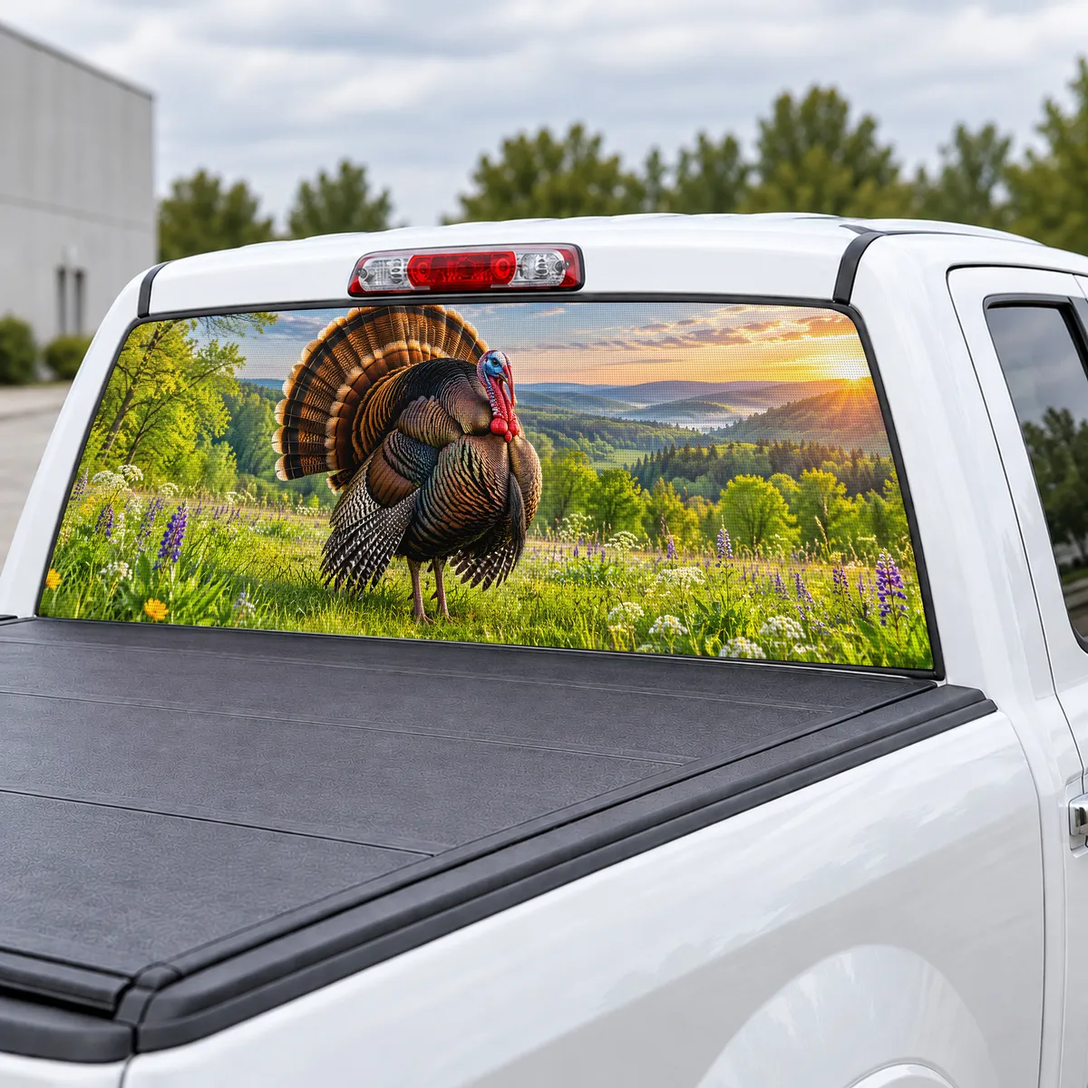 Strutting Gobbler perforated rear window decal for Trucks, view 3 of 4