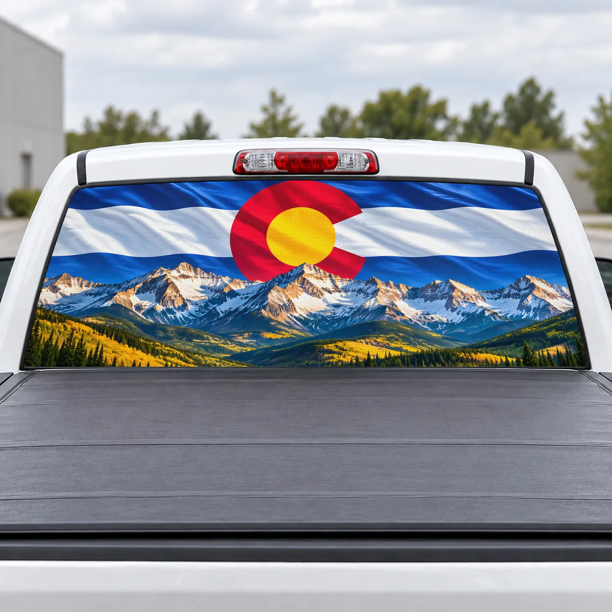 Colorado Pride perforated rear window decal for Trucks