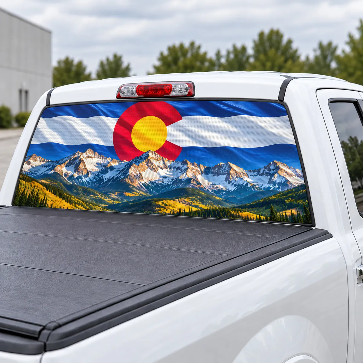 Colorado Pride perforated rear window decal for Trucks, view 3 of 4