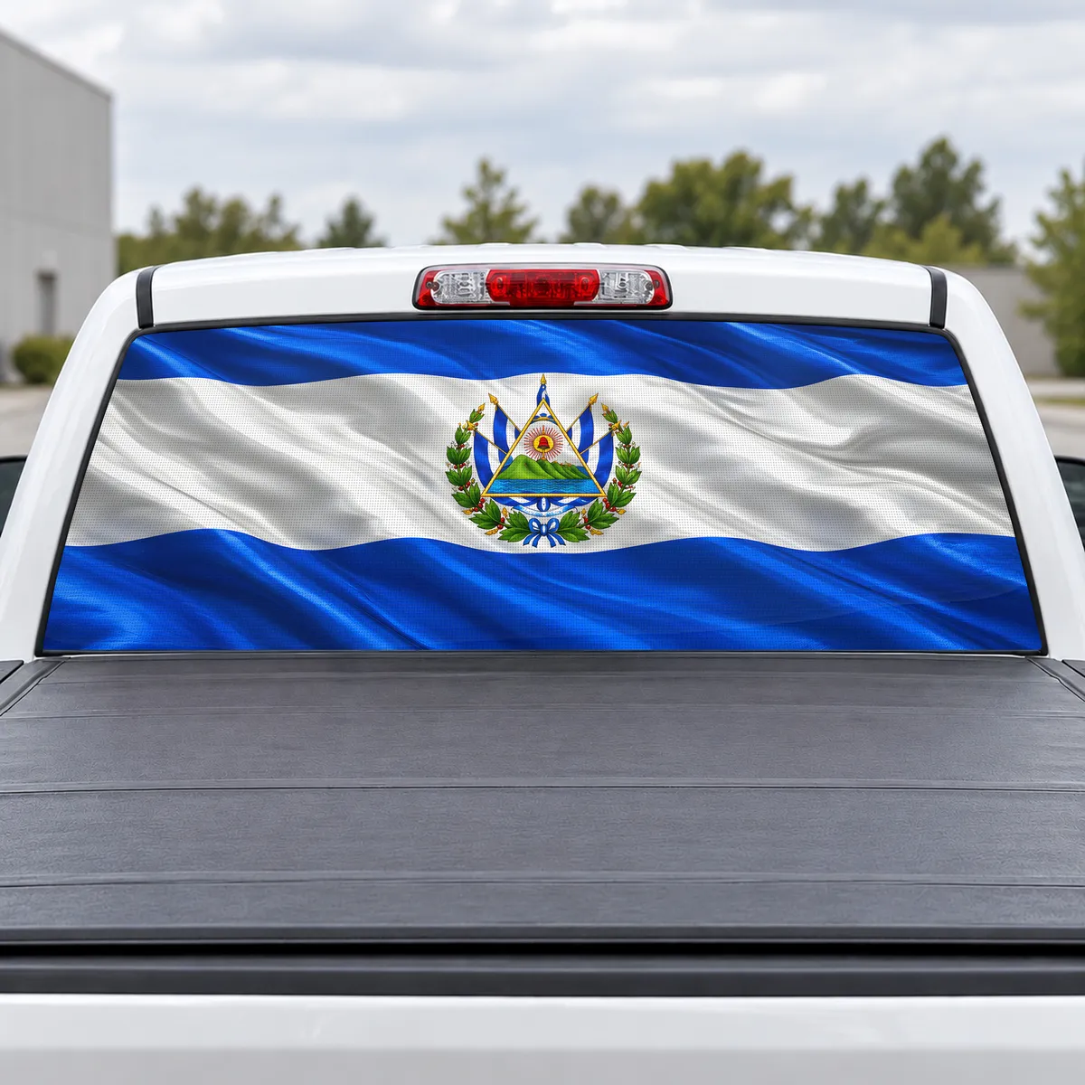 El Salvador Pride perforated rear window decal for Trucks
