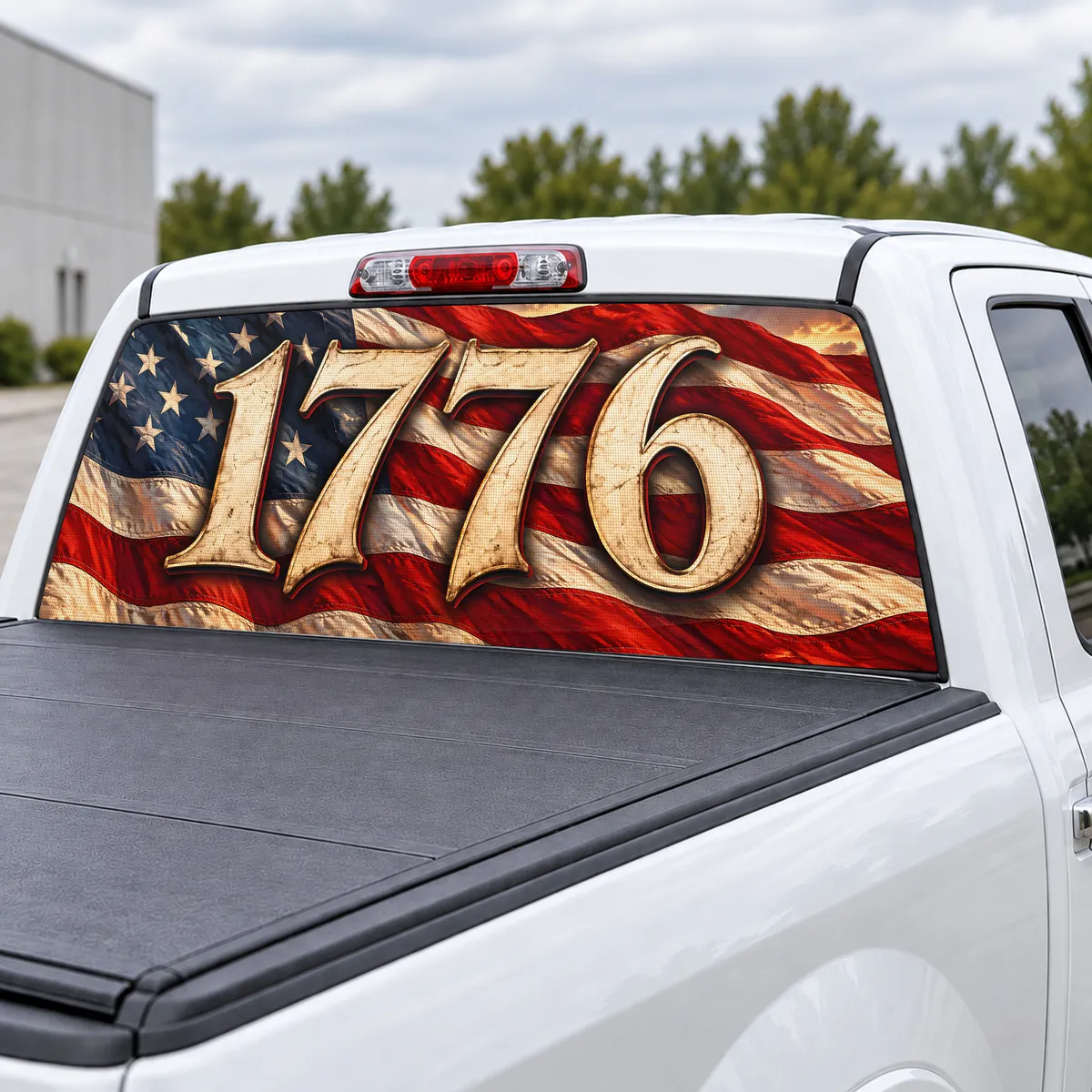 1776 Spirit perforated rear window decal for Trucks, view 3 of 4