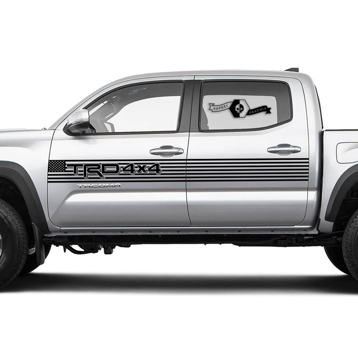 TRD Off Road TOYOTA USA Flag stripes Decals Stickers for Tacoma Tundra 4Runner Hilux Doors