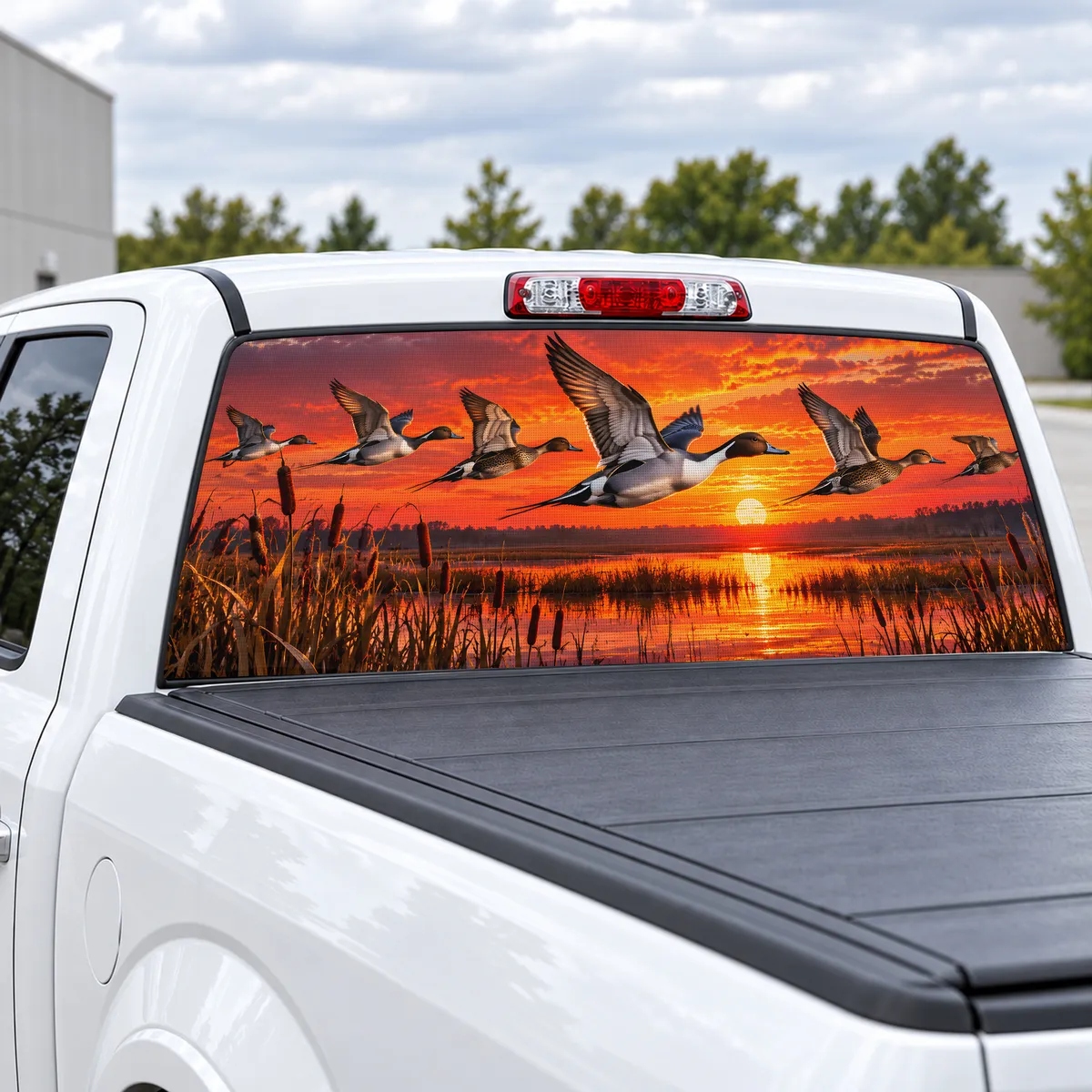 Pintail Flight perforated rear window decal for Trucks, view 2 of 4