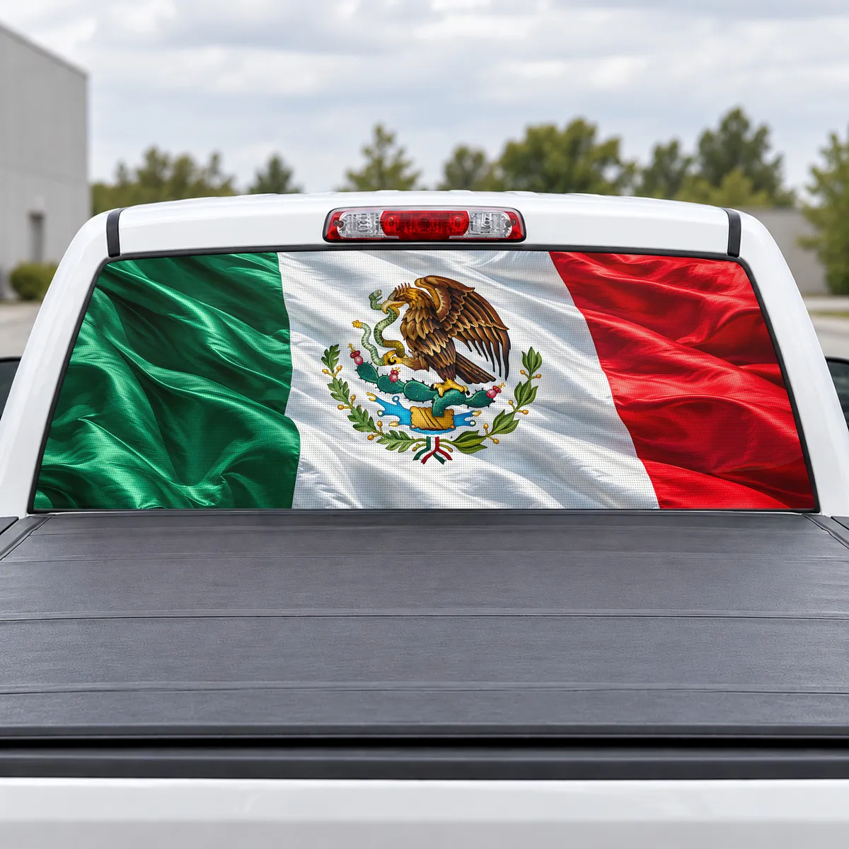 Bandera de Mexico perforated rear window decal for Trucks