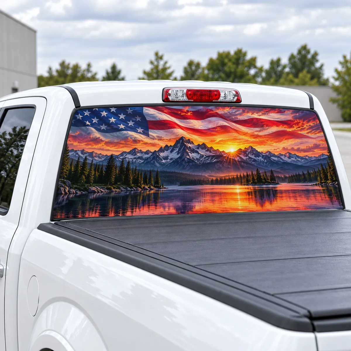 Liberty Ridge perforated rear window decal for Trucks, view 2 of 4