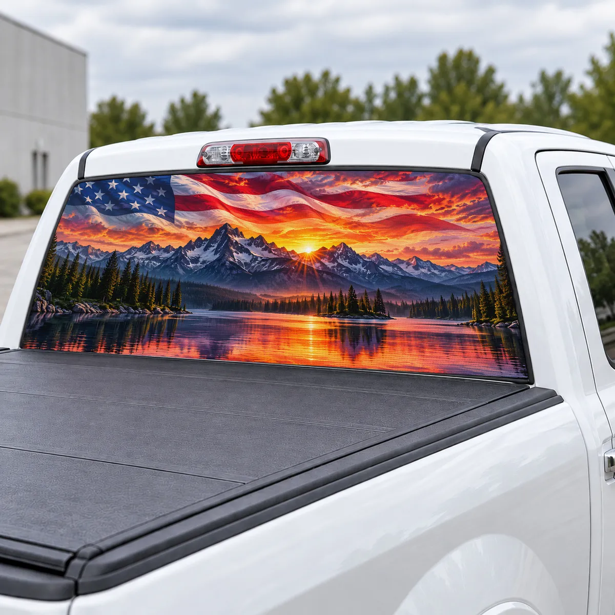 Liberty Ridge perforated rear window decal for Trucks, view 3 of 4