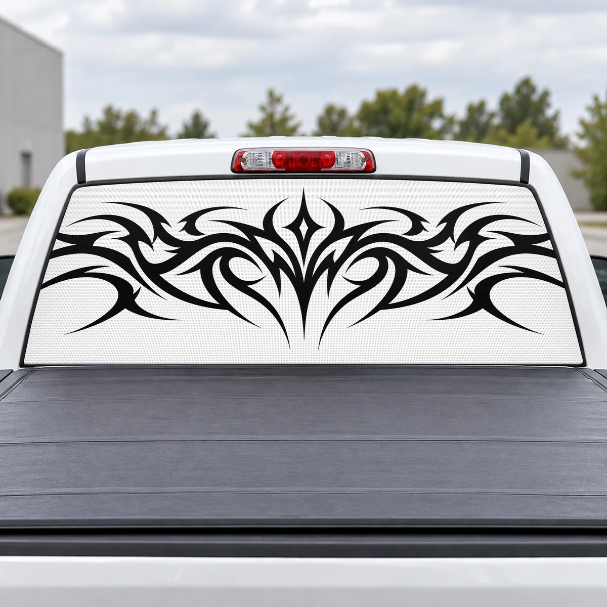 Tribal Pattern perforated rear window decal for Trucks