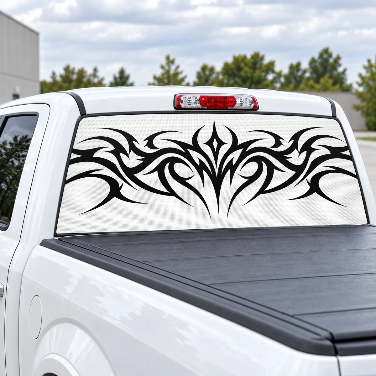 Tribal Pattern perforated rear window decal for Trucks, view 2 of 4
