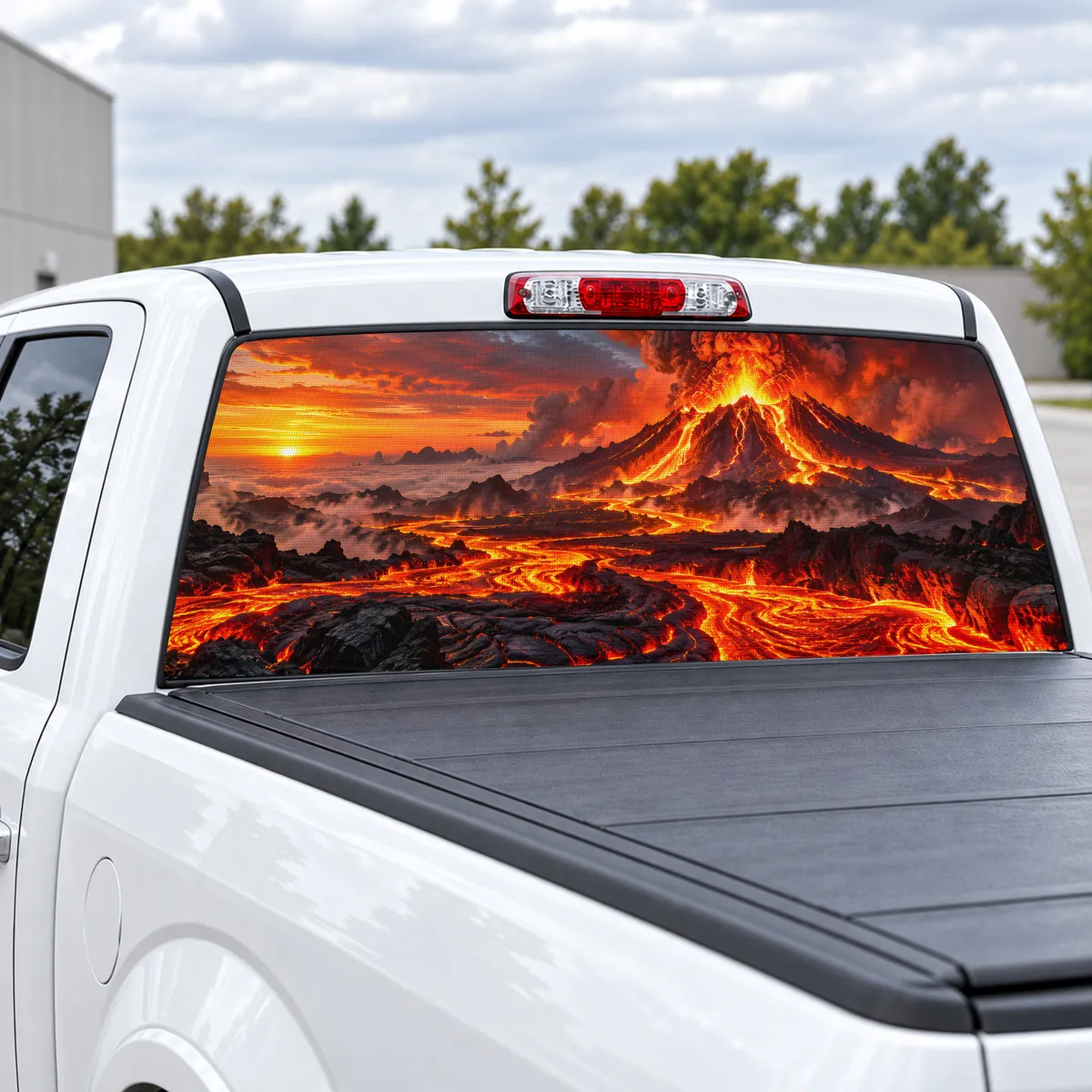 Lava Flow perforated rear window decal for Trucks, view 2 of 4