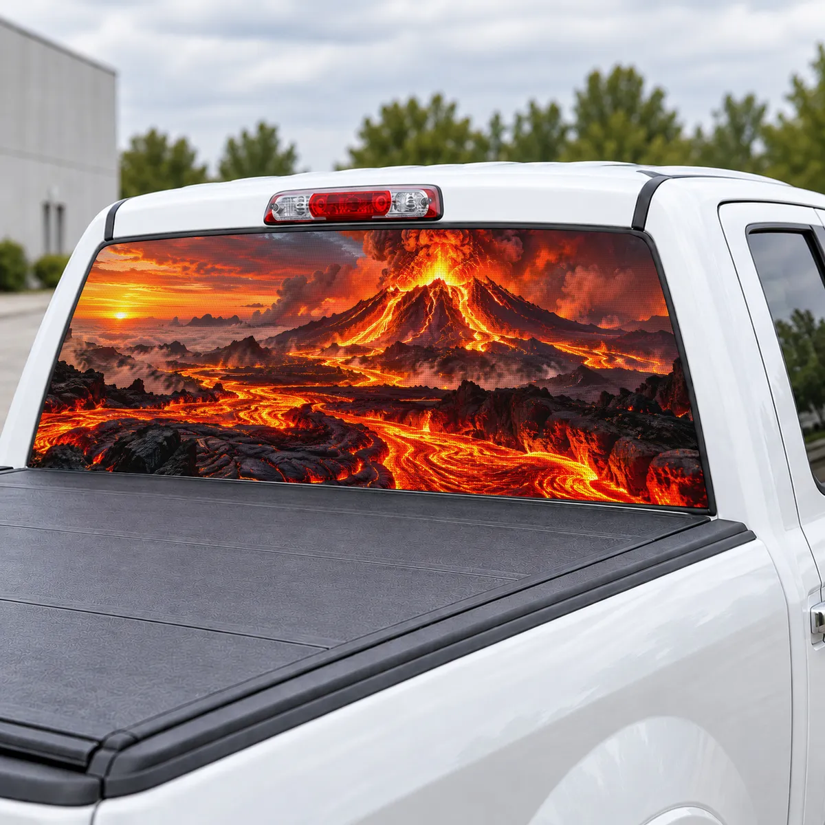 Lava Flow perforated rear window decal for Trucks, view 3 of 4