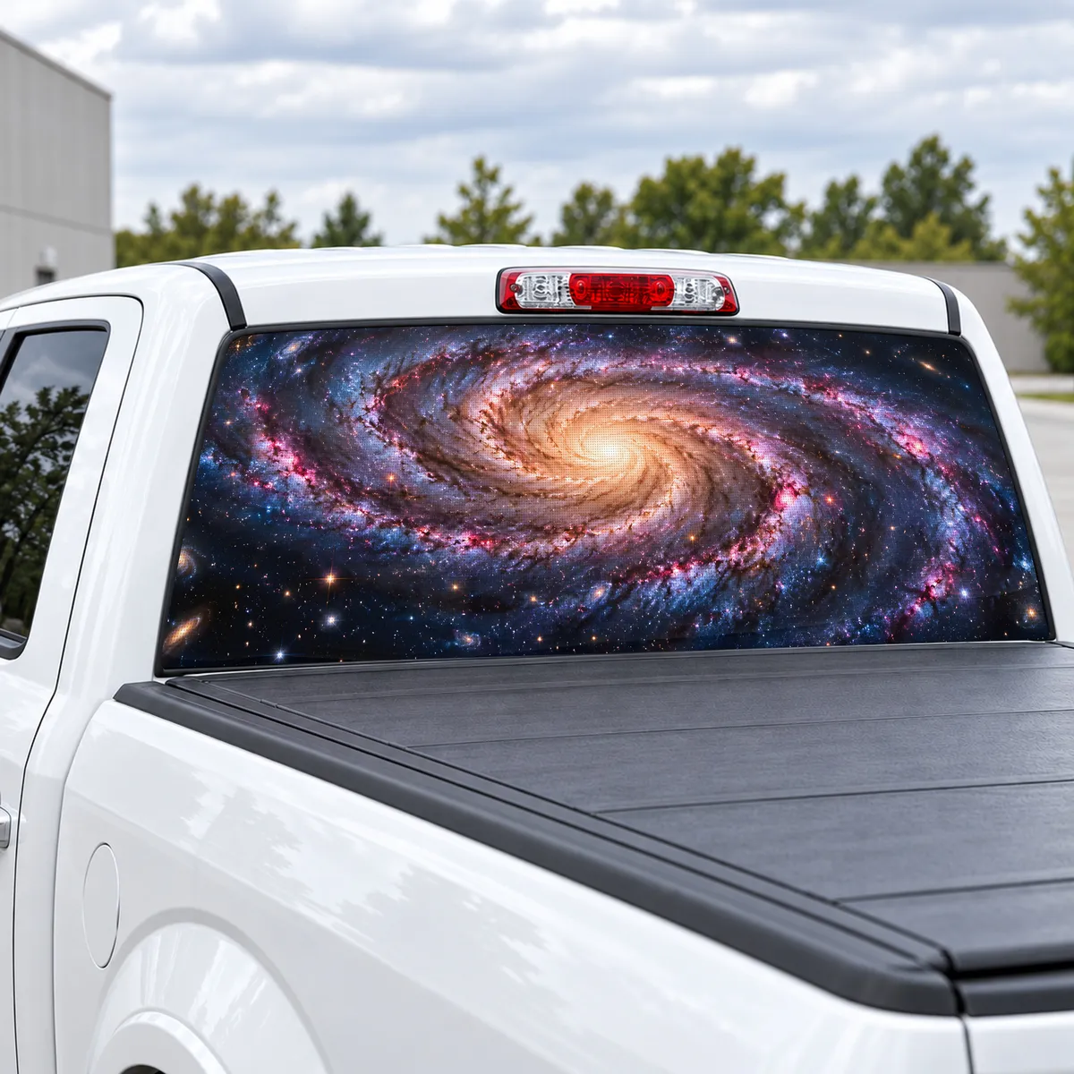 Galaxy Spiral perforated rear window decal for Trucks, view 2 of 4