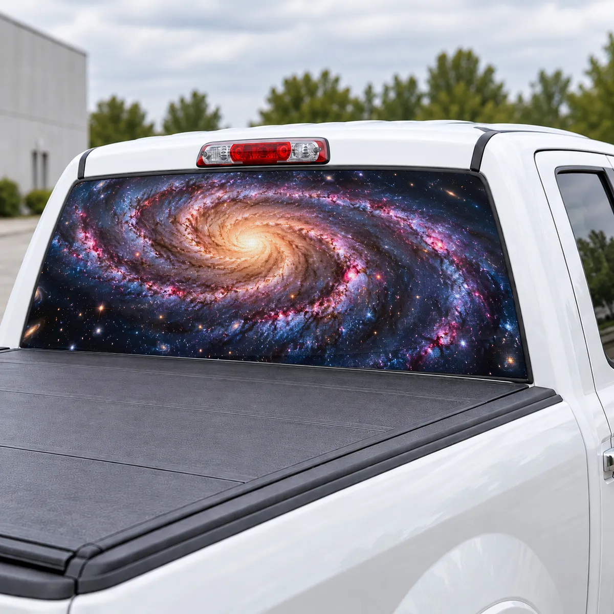 Galaxy Spiral perforated rear window decal for Trucks, view 3 of 4