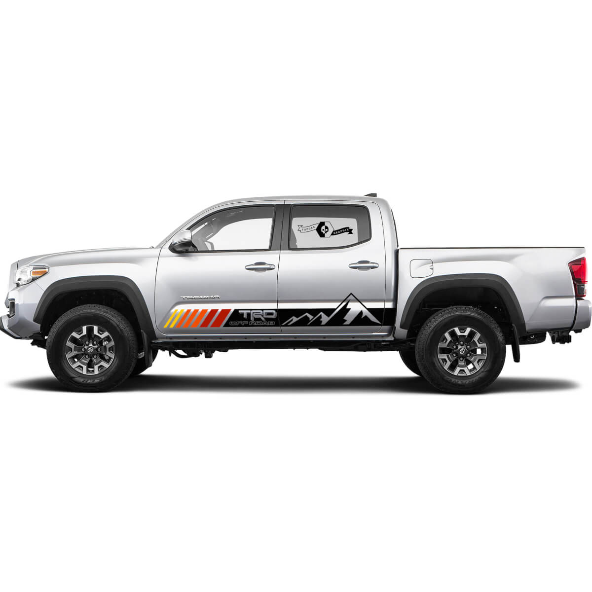 TRD Toyota Racing Development Rocker Panel Mountains stripes Decals Stickers for Tacoma