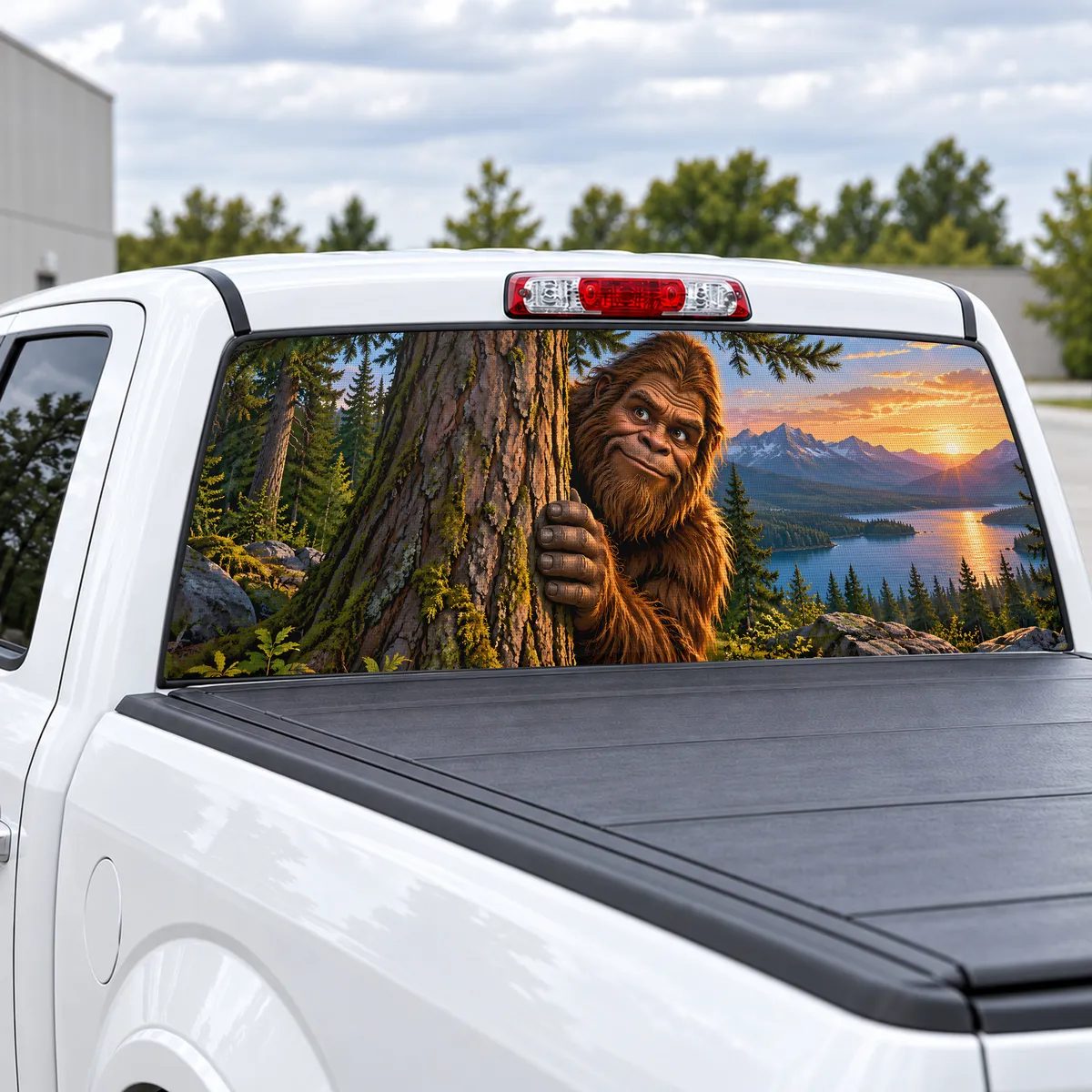 Bigfoot Peek perforated rear window decal for Trucks, view 2 of 4