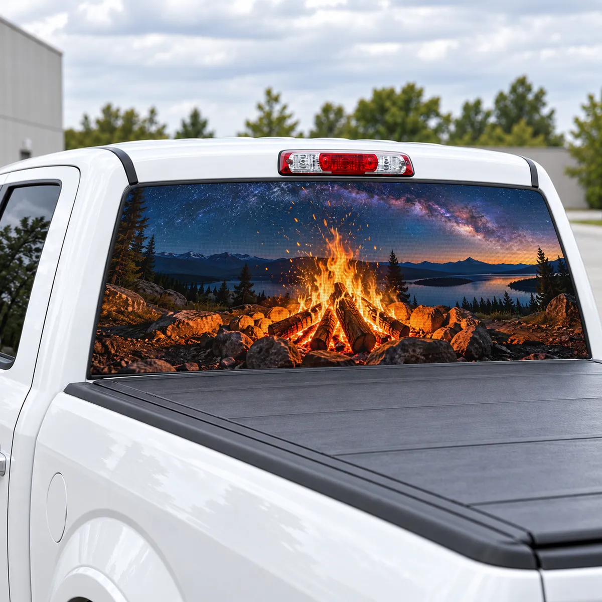 Bonfire Night perforated rear window decal for Trucks, view 2 of 4