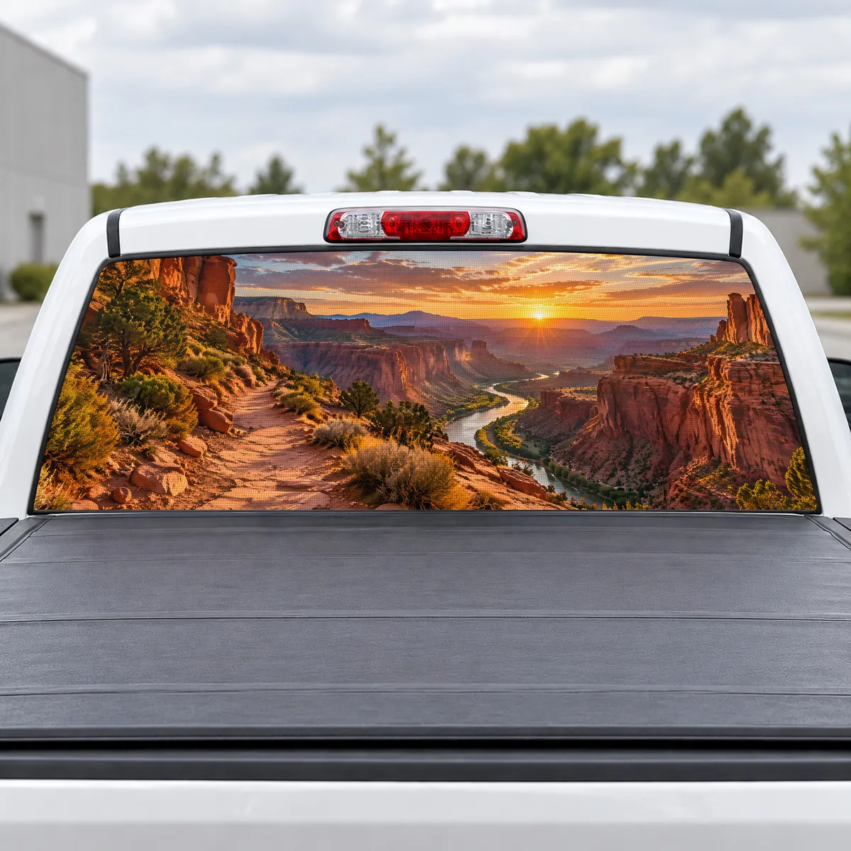 Canyon Trail perforated rear window decal for Trucks