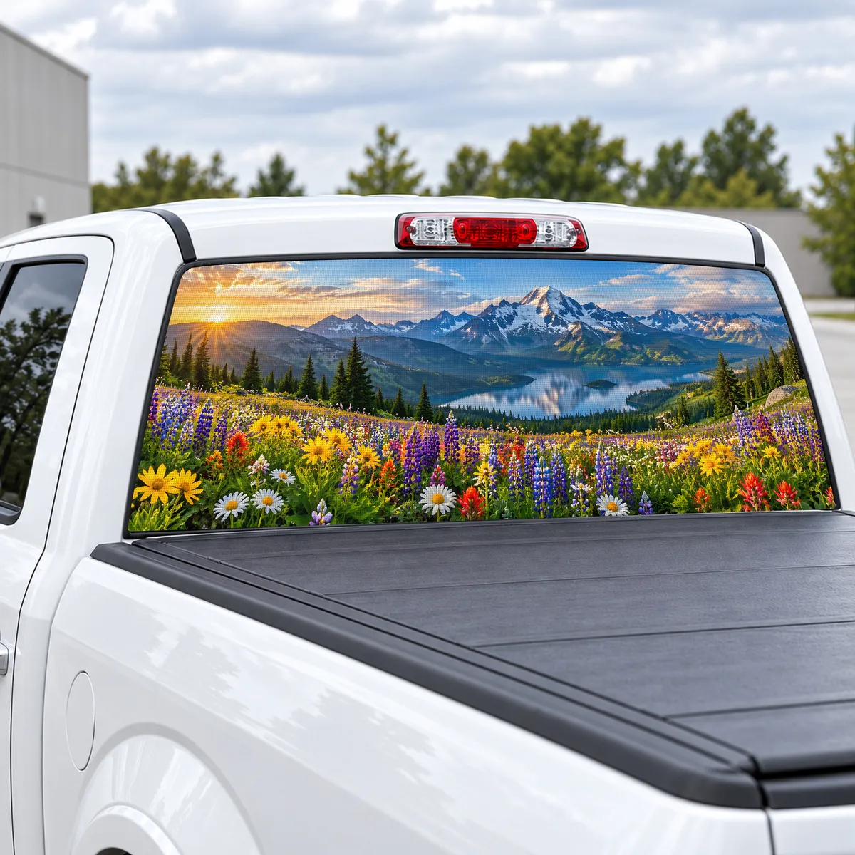 Wildflower Meadow perforated rear window decal for Trucks, view 2 of 4
