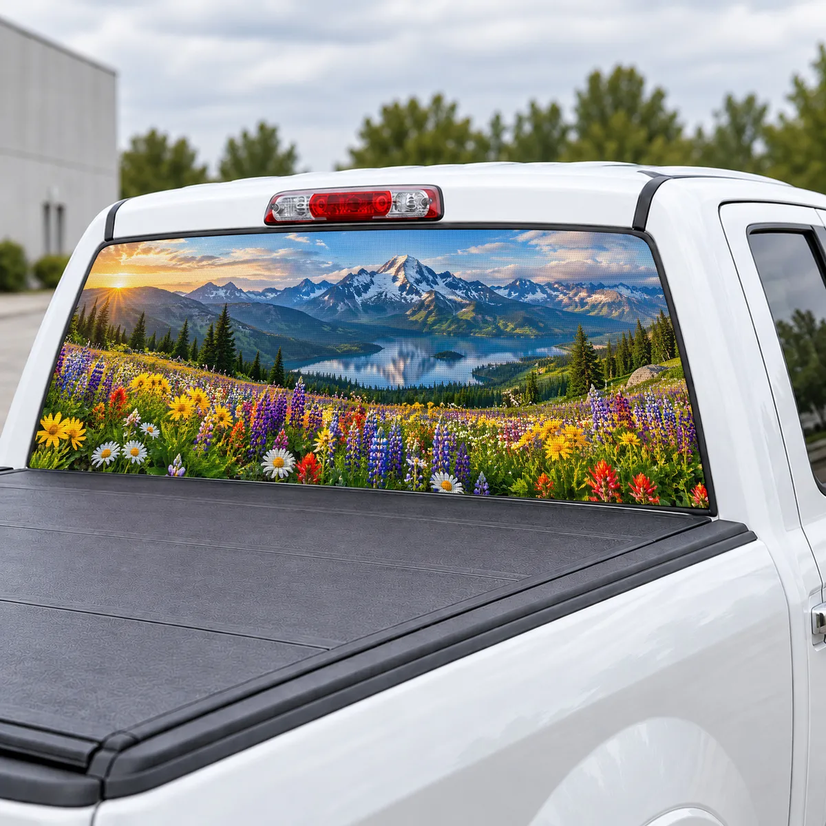 Wildflower Meadow perforated rear window decal for Trucks, view 3 of 4