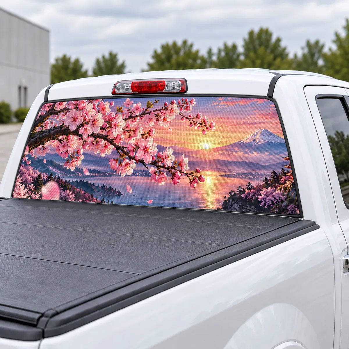 Cherry Blossom Branch perforated rear window decal for, view 3 of 4