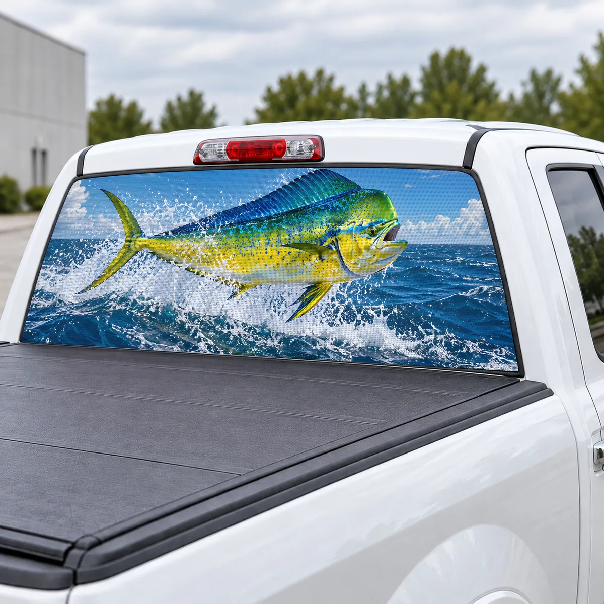 Mahi Strike perforated rear window decal for Trucks, view 3 of 4