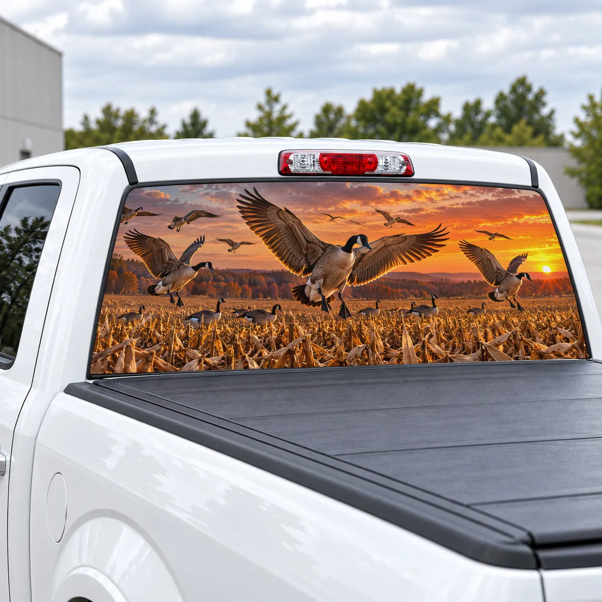Canada Geese Fall perforated rear window decal for Trucks, view 2 of 4