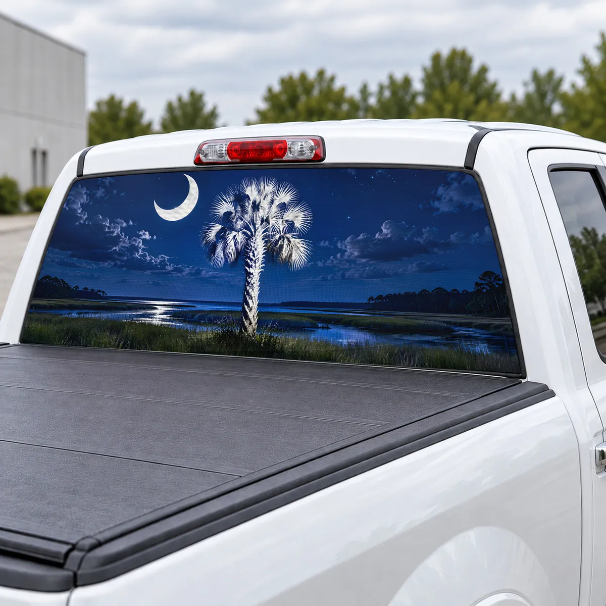 Palmetto Moon perforated rear window decal for Trucks, view 3 of 4