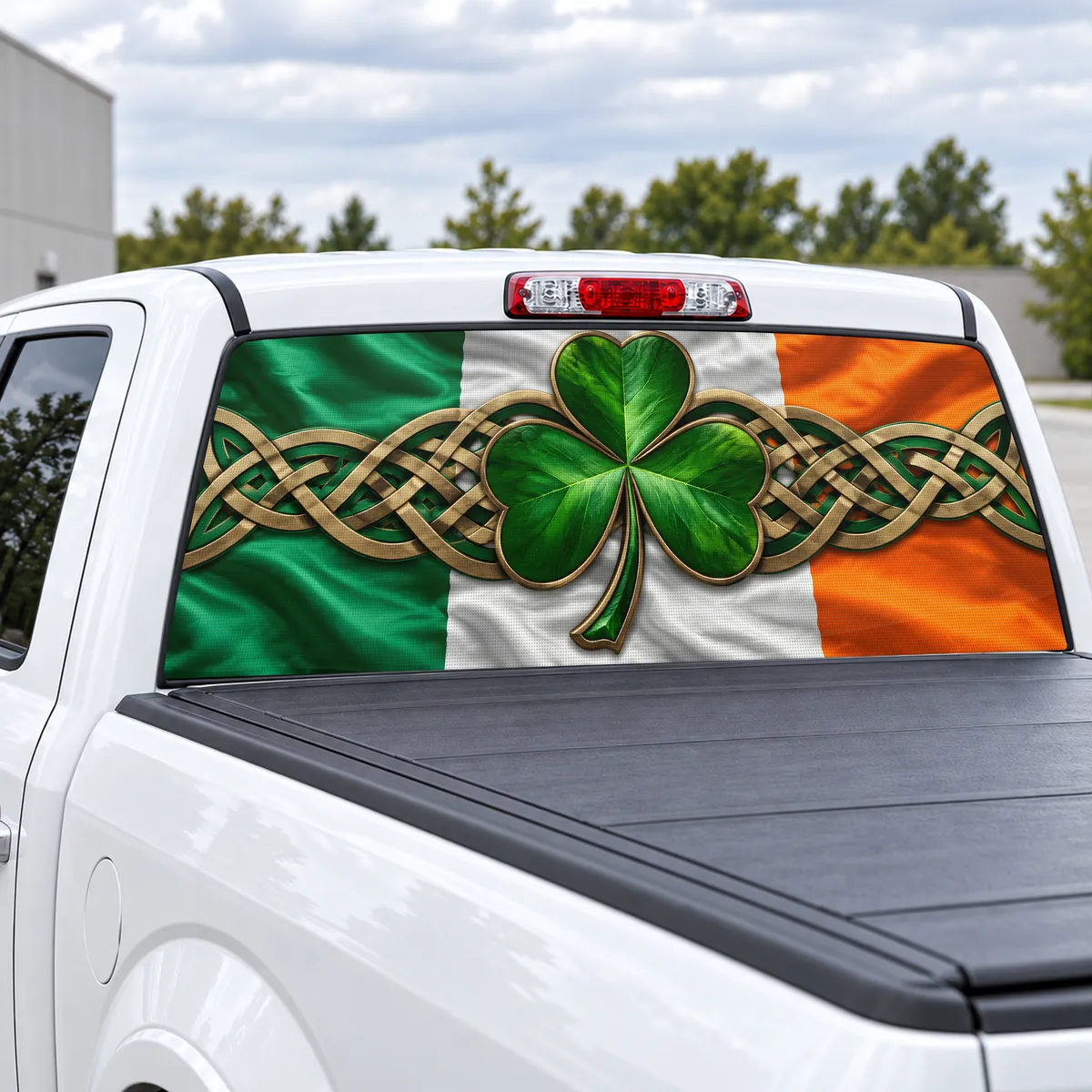 Ireland Celtic Pride perforated rear window decal for Trucks, view 2 of 4