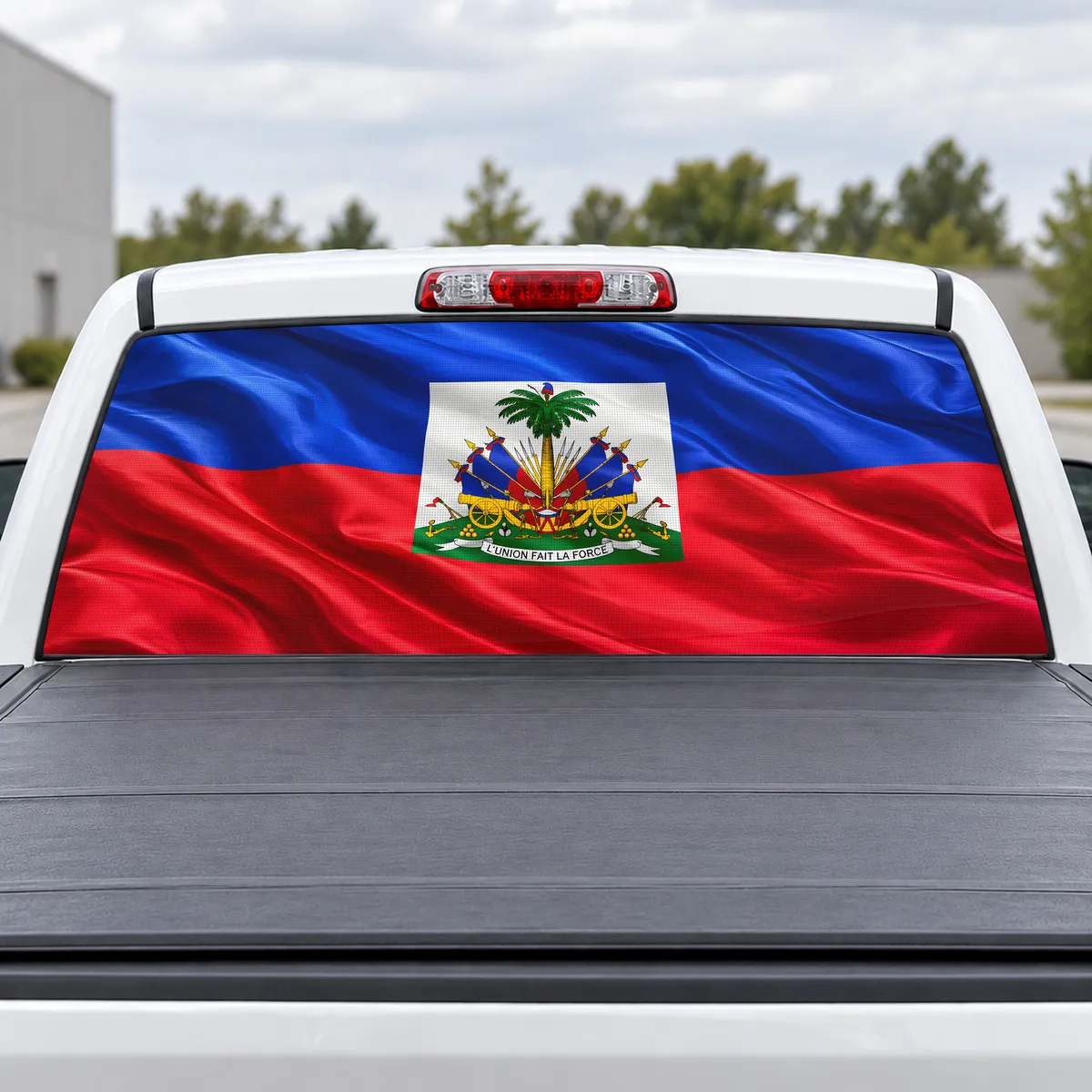 Haiti Pride perforated rear window decal for Trucks