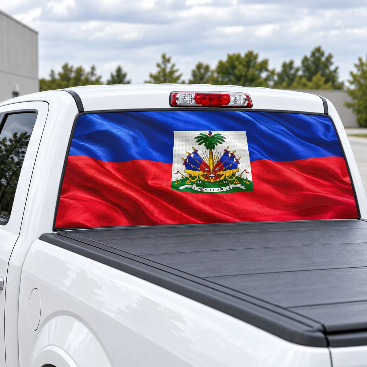Haiti Pride perforated rear window decal for Trucks, view 2 of 4