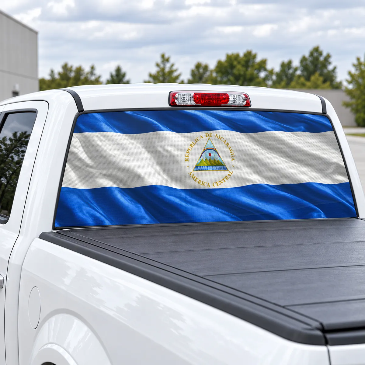 Nicaragua Pride perforated rear window decal for Trucks, view 2 of 4