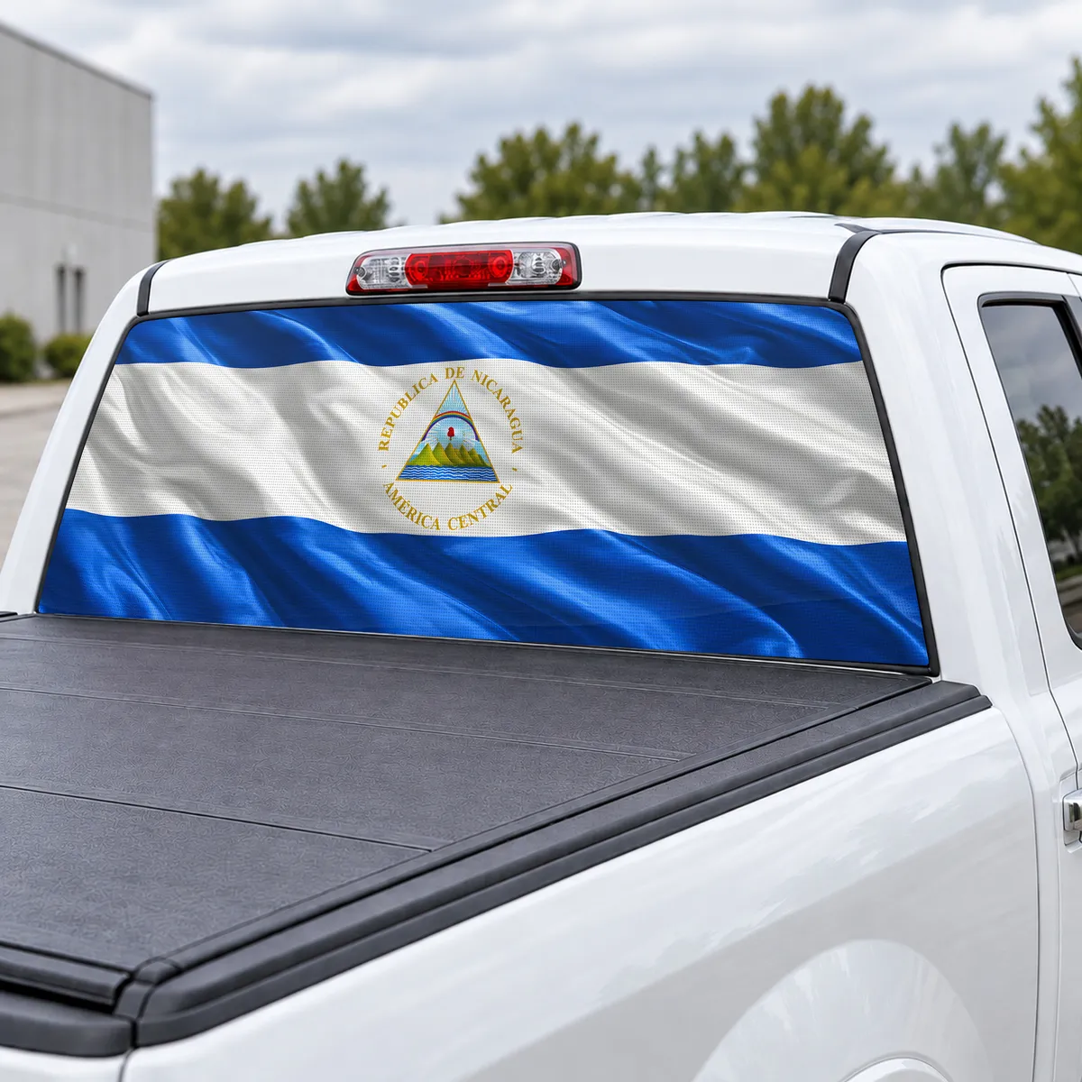 Nicaragua Pride perforated rear window decal for Trucks, view 3 of 4