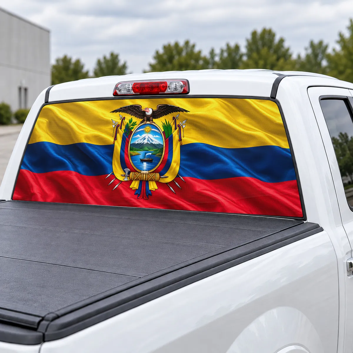 Ecuador Pride perforated rear window decal for Trucks, view 3 of 4