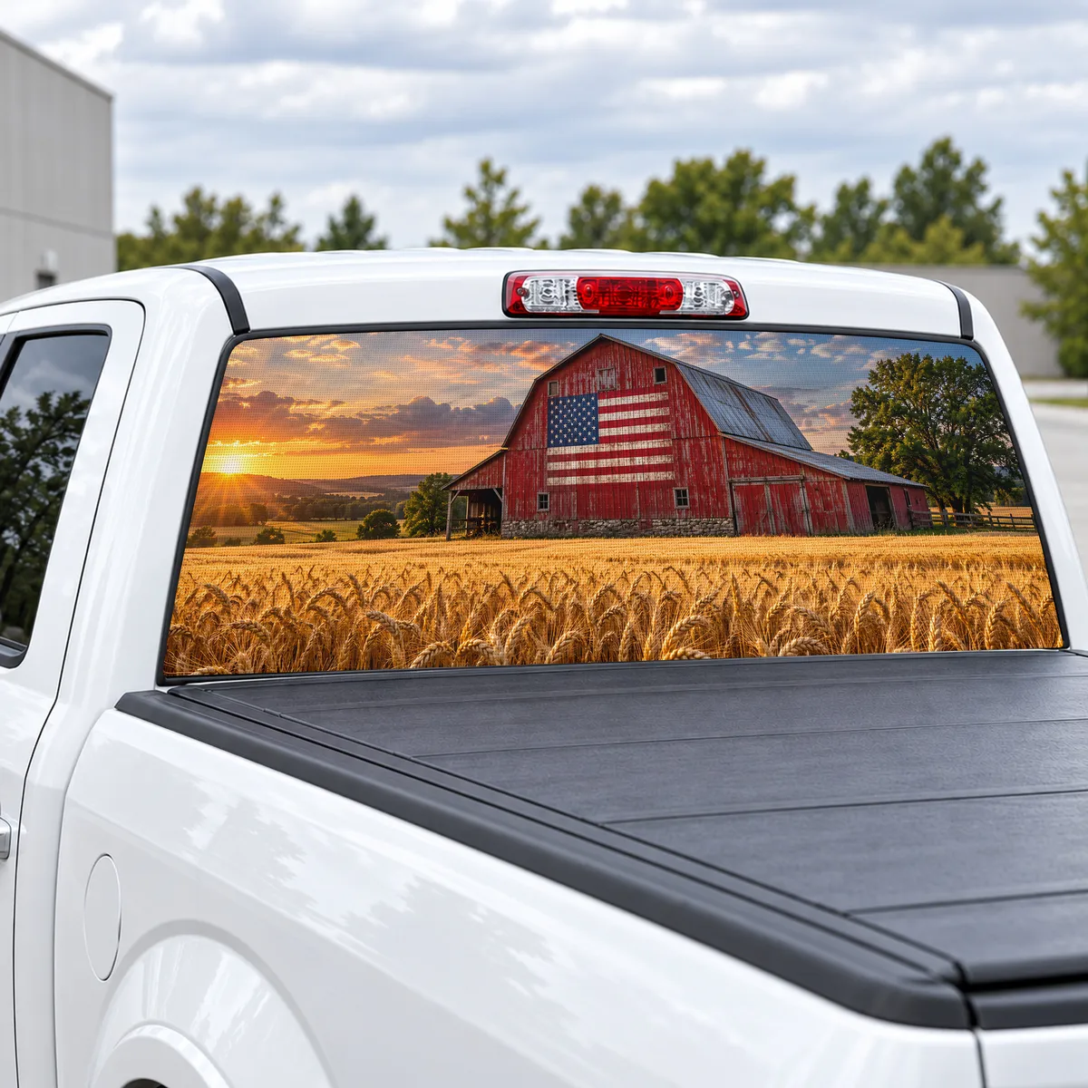 Americana Barn perforated rear window decal for Trucks, view 2 of 4