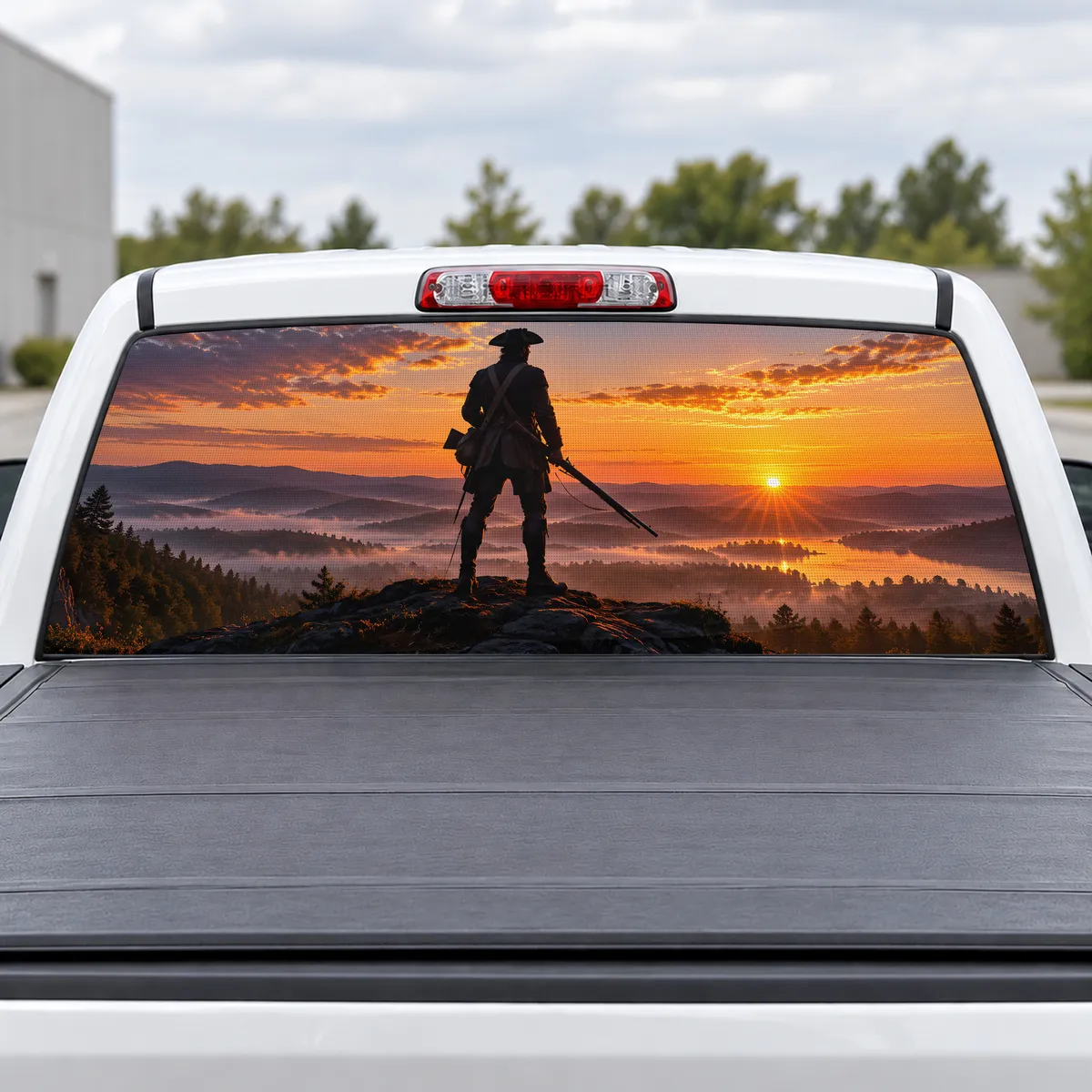 Minuteman perforated rear window decal for Trucks