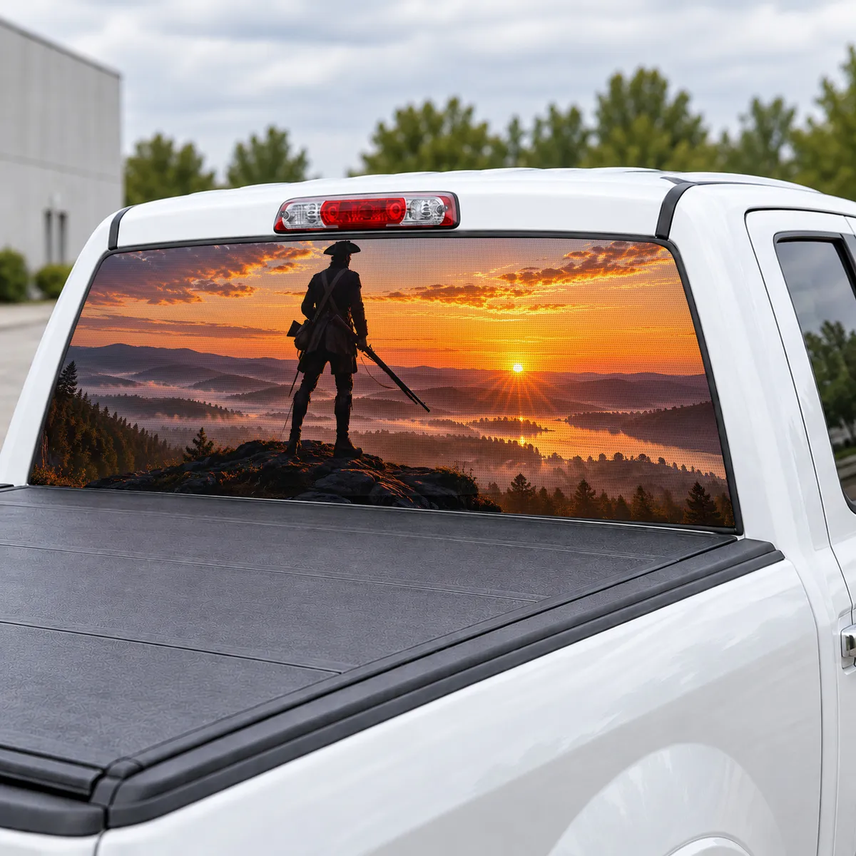 Minuteman perforated rear window decal for Trucks, view 3 of 4