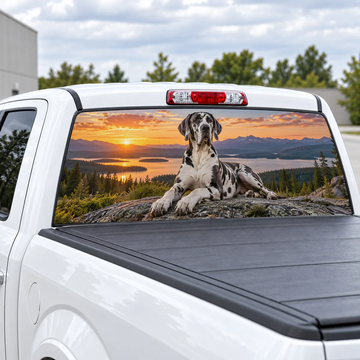 Great Dane perforated rear window decal for Trucks, view 2 of 4
