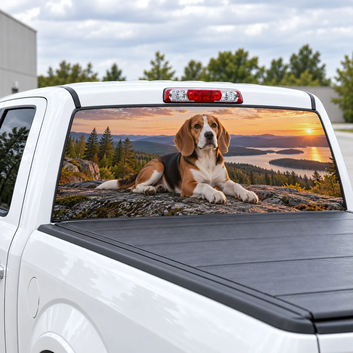 Beagle perforated rear window decal for Trucks, view 2 of 4