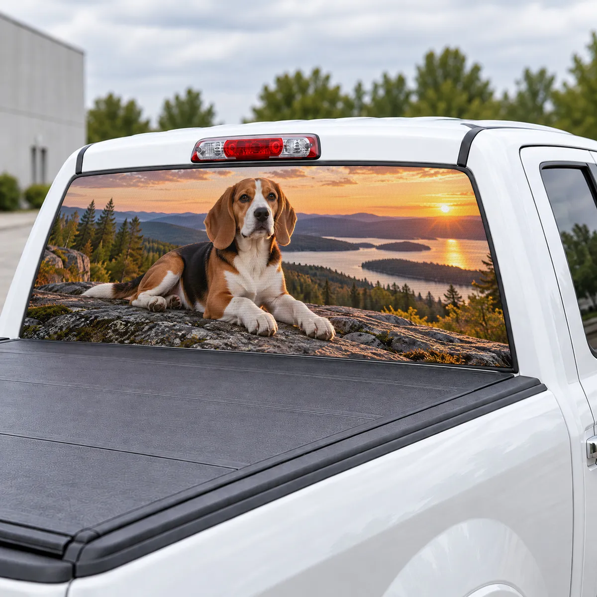 Beagle perforated rear window decal for Trucks, view 3 of 4